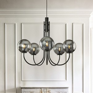 ALOADECOR Modern Glam Glass Globe Bubble Chandelier Sputnik  Hand Blown Glass Pendant Light For Living Room - 1 of 4