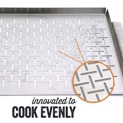 Large Stainless Steel Grill Topper Tray with Handles