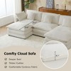 149.6" Modern Sofa Modular Sofa Couch Upholstered Corduroy L-Shape Sectional Sofa with Side Storage Pockets for Living Room, Beige - 4 of 4