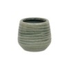 Cheung's Fairloam Round Curved Wave Lined Pattern Ceramic Pot- Medium - Green - 4 of 4