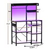 Aheaplus Kitchen Storage Shelf with Hooks, Coffee Bar with Charging Station and Shelves - 2 of 4