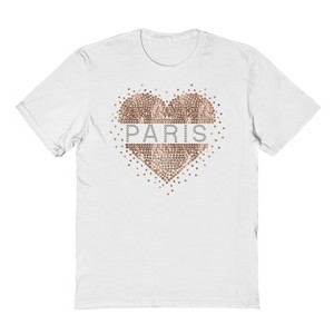 Rerun Island Men's Paris Heart Short Sleeve Graphic Cotton T-Shirt - 1 of 1