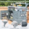 YOOCOZZ Outdoor Weatherproof Wood Rolling Grill Cart & Kitchen Island with Large Storage Space - 4 of 4