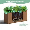 TUYOHW Large Planter Box, Rectangular Planter Box with Drainage Holes, Metal Planters for Outdoor Plants, Brown - 4 of 4