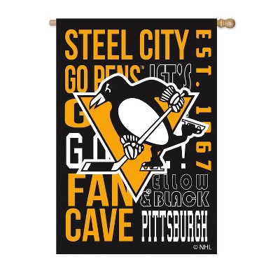 Pittsburgh Penguins Double-Sided Suede House Flag 28 x 44 Inches