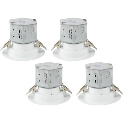 Tesler Canless 4" White 10W LED Retrofit Trims 4-Pack