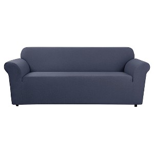 Stretch Leaf Sofa Slipcover Storm Blue - Sure Fit, Blue Blue