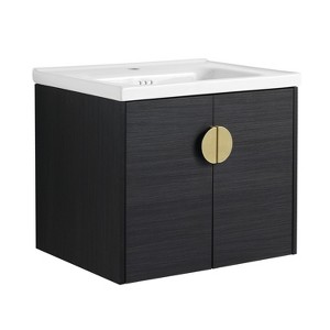SEVOBAL Bathroom Storage Cabinets, Vanity, 24 Inch Bathroom Vanity with Sink, Wall Mounted Bathroom Sink Cabinet with Metal Handle, Small Bathroom - 1 of 4