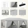 Resenkos Backyard Garden Canopy, Camping Canopy Screen Tent,19 x 10' Pop Up Canopy with Removable Sidewalls, Windows, Gray Light Gray - 4 of 4