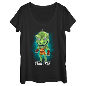 Women's Star Trek: The Original Series Cartoon Gorn Alien Scoop Neck - 1 of 4