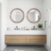 Spassway Round Wall Mirror Farmhouse Decorative Circle Vanity Mirrors with Wood Whitewash frame for Bathroom Bedroom Entryway Living Room - 3 of 4
