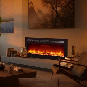Wall-mounted  Fireplace 90inch 120V /750W/1500W 12 Colors Flame - 1 of 4