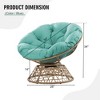 YARDSIGHT Papasan Chair with Large Plush Cushion -Hand-Woven Wicker Base, Cozy Lounge Chair for Living Room, Bedroom, Balcony, or Reading Nook - 3 of 4