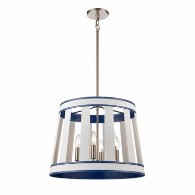 Elk Home White Burlap 6 - Light Pendant in  Ocean Blue