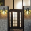 Rennnsan Orvara 12"H Hardwired Rectangle Textured Glass Modern LED Dimmable Outdoor Wall Sconce in Black - 2 of 4