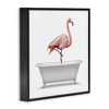 Stupell Industries Flamingo Standing Antique Bathtub Framed Giclee Art, Black, 17" x 17" - 2 of 4