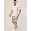 Lars Amadeus Men's Summer Slim Fit Flat Front Plaid Patterned Shorts - 4 of 4