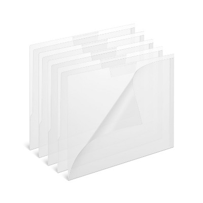HITOUCH BUSINESS SERVICES Moisture Resistant File Pocket Flap Closure Letter Size Clear 5/Pack