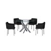 Chintaly Imports,Contemporary Dining Table Clear Round Glass Top - 4 of 4