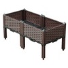 HomeRoots 32" X 16" Dark Brown Heavy Duty Plastic Rectangular Self Watering Raised Garden Bed - 4 of 4