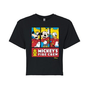 Women's - Disney - Firefighter Mickey & Friends Cropped Graphic T-Shirt - 1 of 4