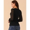 Seta T Women's Dressy Casual V Neck Top Swiss Dot Long Sleeve Shirts - 4 of 4