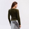 Women's Velvet Wrap Top - A New Day™ Forest Green - 2 of 4