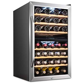 Ivation 43 Bottle Wine Cooler Fridge, Dual Zone Refrigerator with Lock