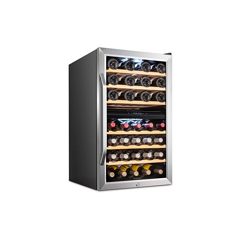 Ivation 43 Bottle Wine Cooler Fridge, Dual Zone Refrigerator with Lock, 1 of 6