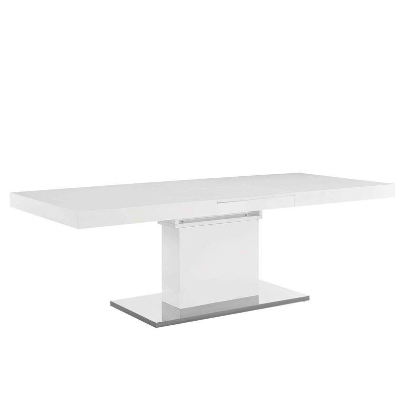 Vector Extendable Dining Table White Silver - Modway, 5 of 9