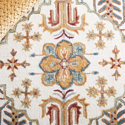 Ivory and Grey Hand-Tufted Wool 8' x 10' Area Rug