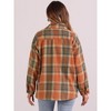 Allegra K Women's Casual Drop Shoulder Loose Plaids Shirt - 4 of 4