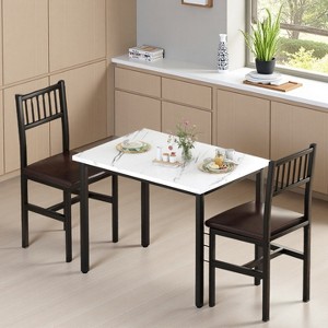 Hooseng Small Kitchen Table Set for 2 with Chairs, 3 Piece Dining Table Set, Wood Breakfast Nook Table and Chairs Set for Small Space Dining Room - 1 of 4