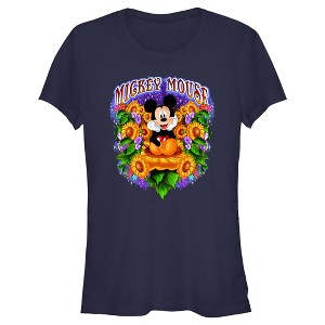 Junior's Women Mickey & Friends Colorful Sunflower Field T-Shirt - 1 of 4