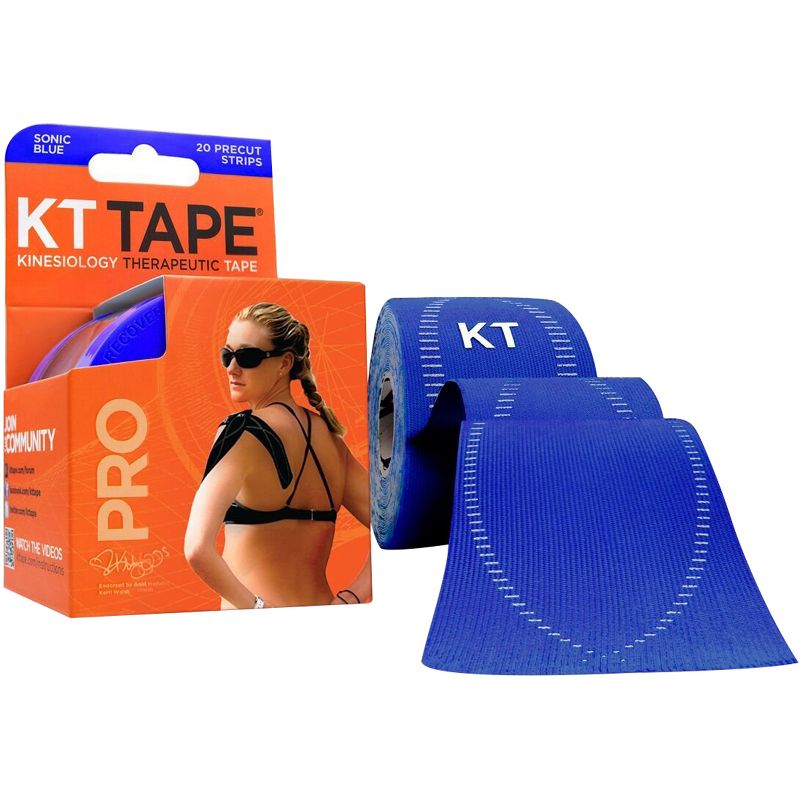 KT Tape Pro 10" Precut Kinesiology Therapeutic Elastic Sports Roll - 20 Strips, 1 of 2