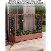 Freestanding Raised Garden Bed with Trellis, Elevated Wood Planter Box, 4 Drainage Holes for Climbing Plants, Vines, Flowers & Vegetables - 4 of 4