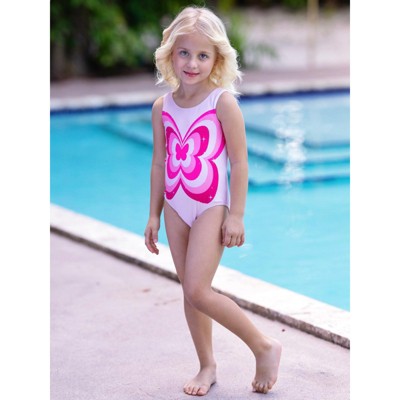 Mia Belle Girls Butterfly Bloom Y2K Pink One-Piece Swimsuit Mia Belle Girls, Pink, 10/12 — фото 4