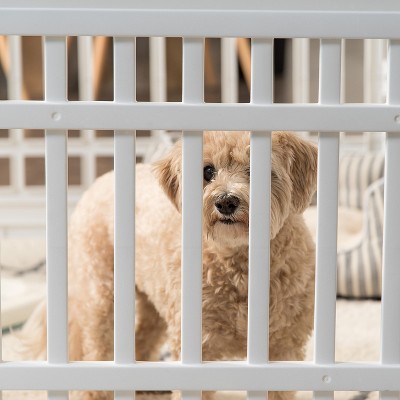 White Plastic 4-Panel Pet Playpen for Small Dogs