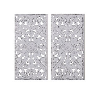 Gulches Distressed Carved Wood 2-piece Wall Decor Set - 1 of 4