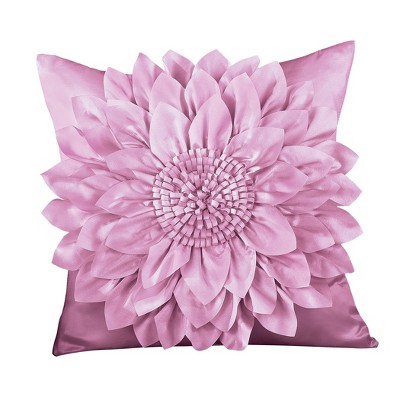 Luxurious Rose Satin Floral 17" Pillow Cover
