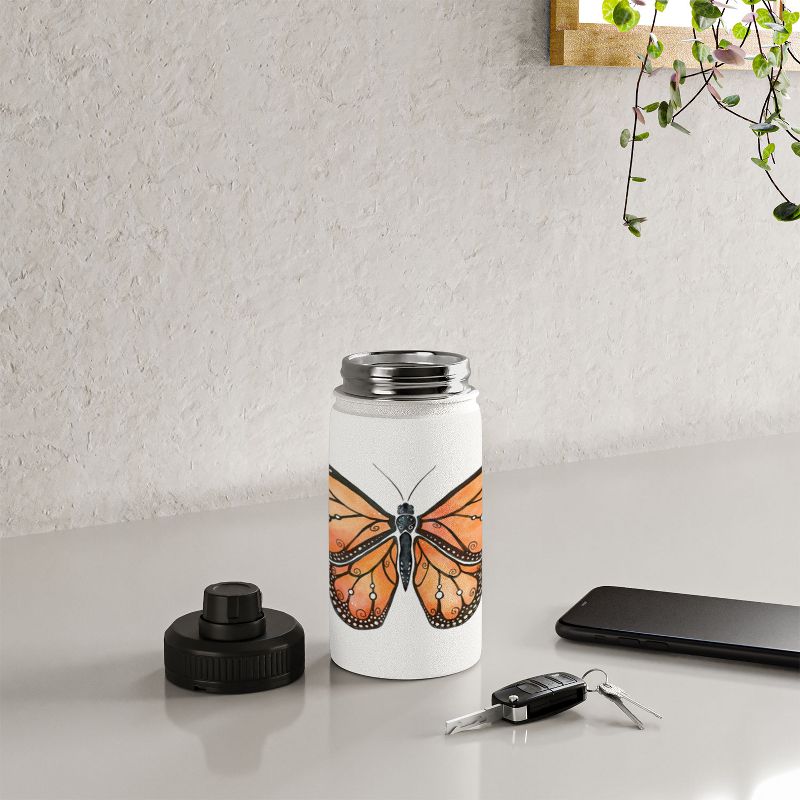 Avenie Monarch Butterfly Orange Water Bottle - Society6, 4 of 5