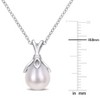 EVERLY JEWELRY | Sterling Silver 8.5-9mm Cultured Freshwater Pearl Drop Pendant with Chain - 18 in - 3 of 4