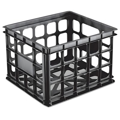 Sterilite Plastic Black Storage Box Milk Crate Containers Home