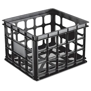 Sterilite Plastic Black Storage Box Milk Crate Containers Home - 1 of 4