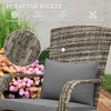 Wicker Adirondack Chair Fire Pit Chair w/ Ottoman & Cushions - 4 of 4