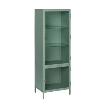 MH London Clement Modern 63" Iron and Glass Display Cabinet with 3 Shelves