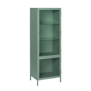 MH London Clement Modern 63" Iron and Glass Display Cabinet with 3 Shelves - 1 of 4