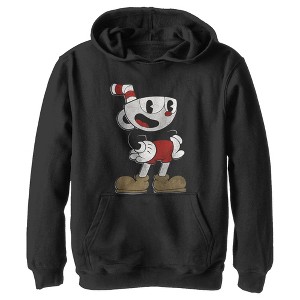 Boy's Cuphead Happy Pose Pull Over Hoodie - 1 of 4