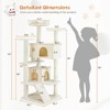 Aukfa 54-Inch Cat Tree Tower with Scratching Posts, Double Condos & Dangling Toys - Beige Pet Playhouse for Kittens and Cats, Beige - 3 of 4