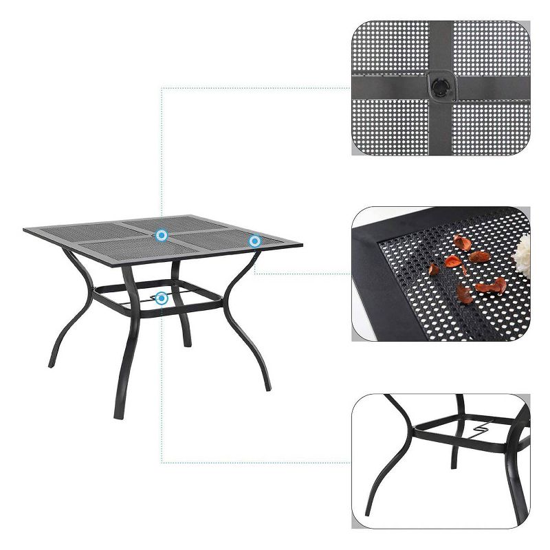 37&#34;x37&#34; Square Dining Table - Black - Captiva Designs, 4 of 6